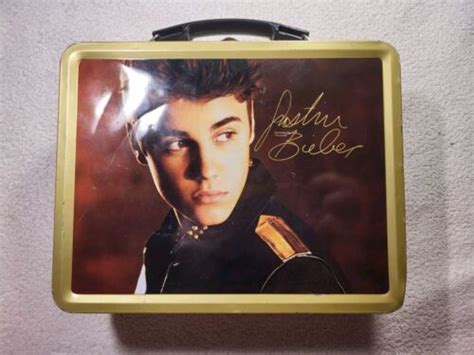 justin bieber metal lunch box|Justin Bieber metal Lunchbox BELIEVE TOUR 2012 Lunch Pail.